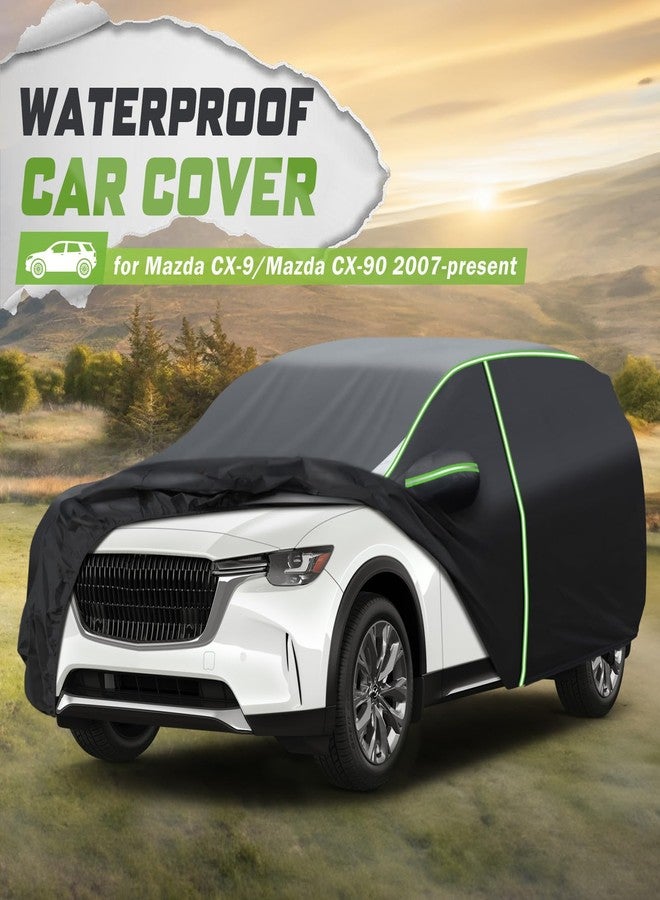 Mixsuper Liner غطاء سيارة لسيارة CX-9/CX-90 موديلات 2007-2026، غطاء كامل للسيارة مكون من 7 طبقات، مناسب لجميع الأحوال الجوية، غطاء خارجي مقاوم للماء مزود بسحاب وشرائط عاكسة للضوء. - Image 2